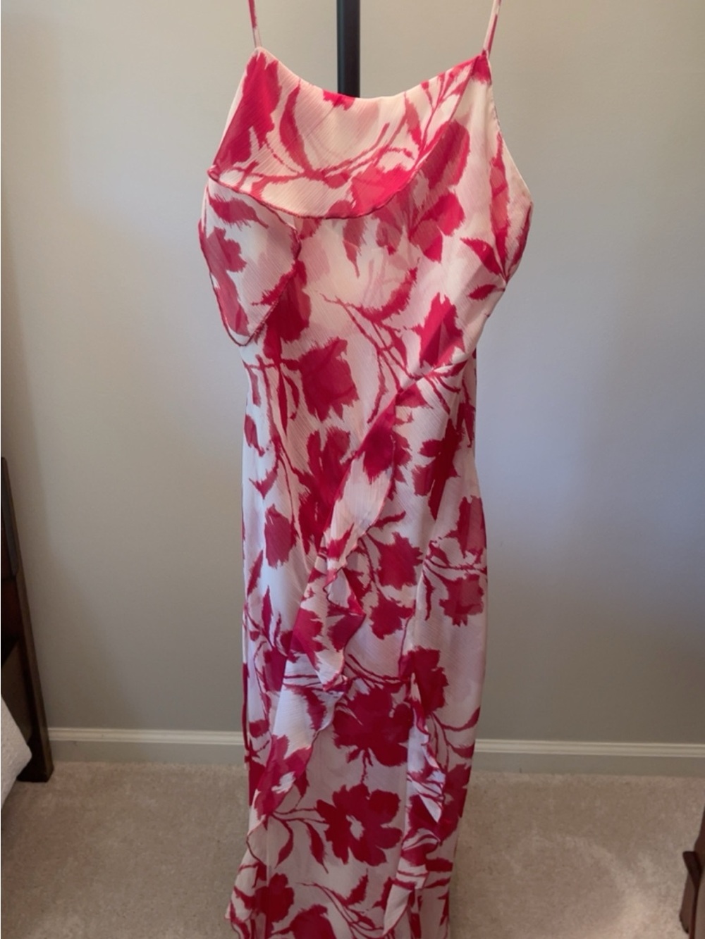 Zara Pink and White Floral Slip Dress